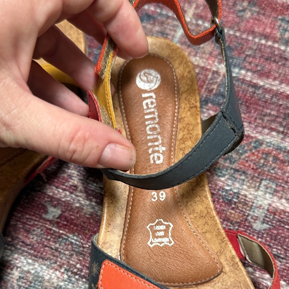 Remonte Women's Red, Orange, and Yellow Sandals - Picture 3 of 6